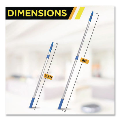 Pro Window Washing Kit with Swivel Squeegee and 6 ft Telescopic Pole, 14" Wide Blade