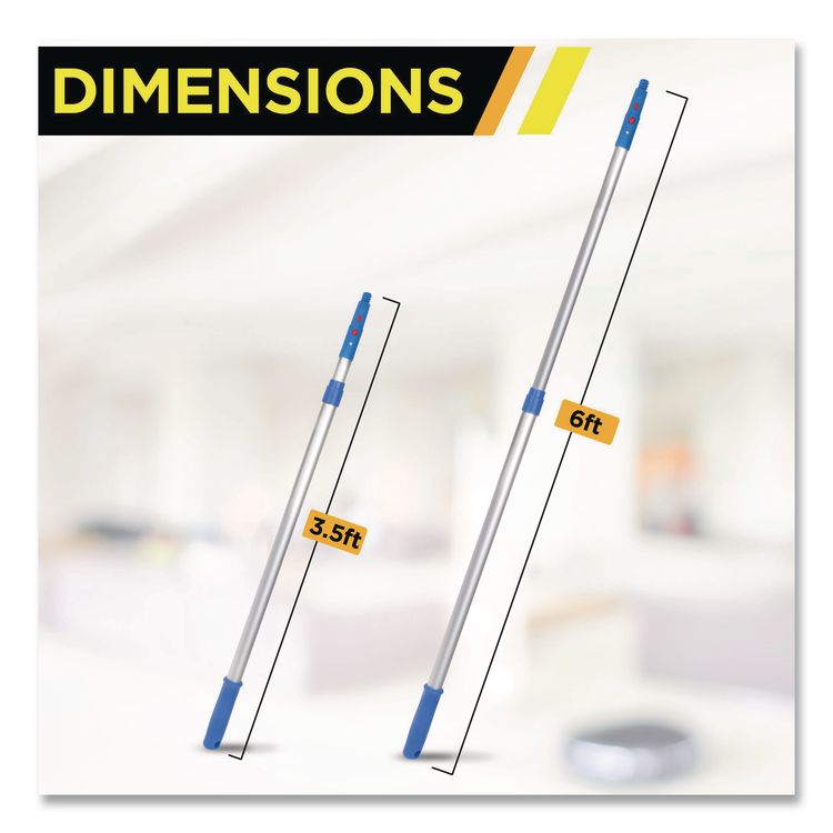 Pro Window Washing Kit with Swivel Squeegee and 6 ft Telescopic Pole, 14" Wide Blade, 2/Kit
