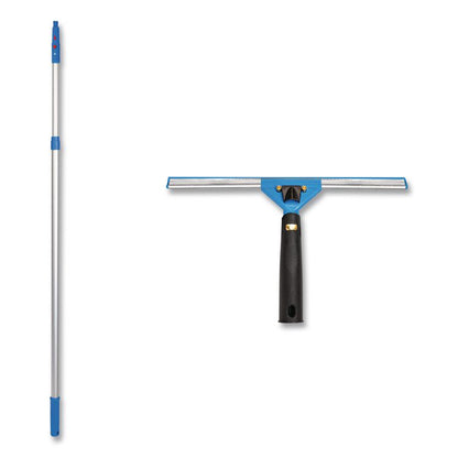 Pro Window Washing Kit with Swivel Squeegee and 6 ft Telescopic Pole, 14" Wide Blade, 2/Kit