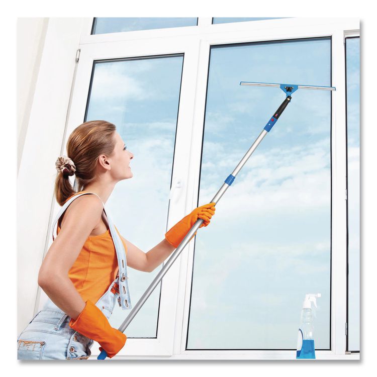 Pro Window Washing Kit with Swivel Squeegee and 6 ft Telescopic Pole, 18" Wide Blade