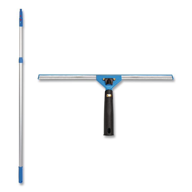 Pro Window Washing Kit with Swivel Squeegee and 6 ft Telescopic Pole, 18" Wide Blade