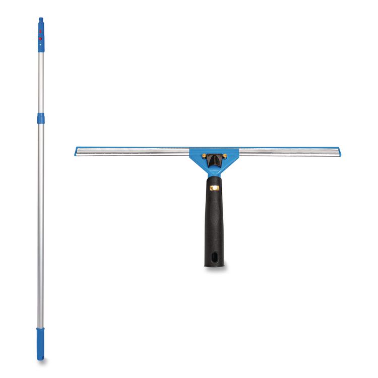 Pro Window Washing Kit with Swivel Squeegee and 6 ft Telescopic Pole, 18" Wide Blade, 2/Kit
