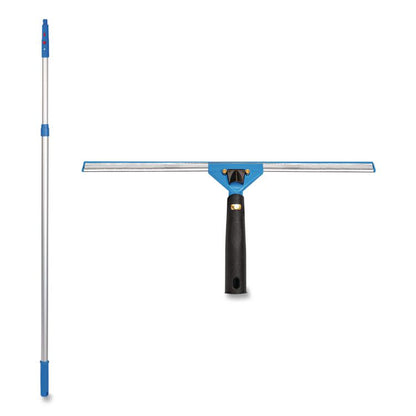 Pro Window Washing Kit with Swivel Squeegee and 6 ft Telescopic Pole, 18" Wide Blade, 2/Kit