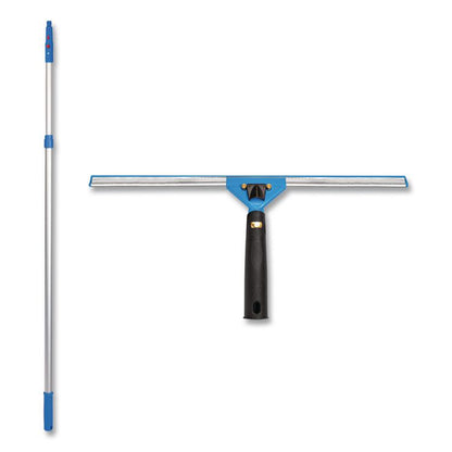 Pro Window Washing Kit with Swivel Squeegee and 6 ft Telescopic Pole, 18" Wide Blade, 3/Kit