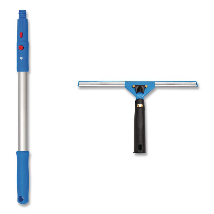 Pro Window Washing Kit with Swivel Window Squeegee and 20" Pole, 14" Wide Blade