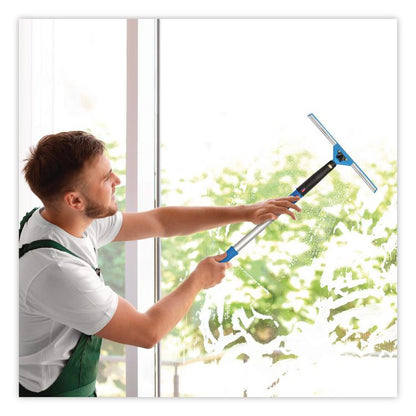 Pro Window Washing Kit with Swivel Window Squeegee and 20" Pole, 14" Wide Blade, 3/Kit