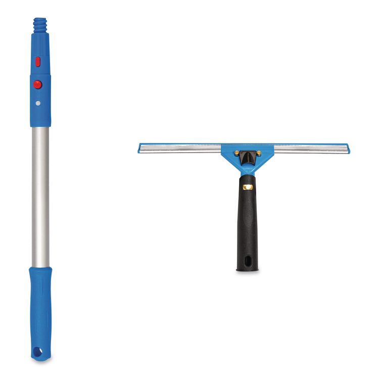 Pro Window Washing Kit with Swivel Window Squeegee and 20" Pole, 14" Wide Blade, 3/Kit