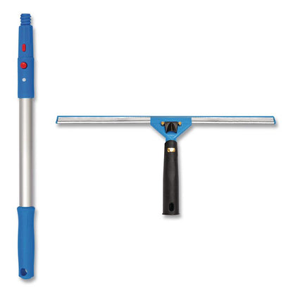 Pro Window Washing Kit with Swivel Window Squeegee and 20" Pole, 18" Wide Blade