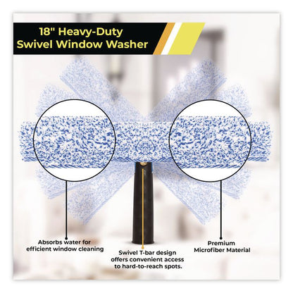 Heavy-Duty Swivel Window Washer, 18" Wide Blade