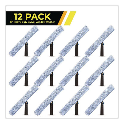 Heavy-Duty Swivel Window Washer, 18" Wide Blade, 12/Carton