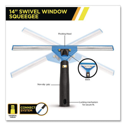 Swivel Window Washing Kit with Squeegee and Washer, 14" Wide, 3/Kit