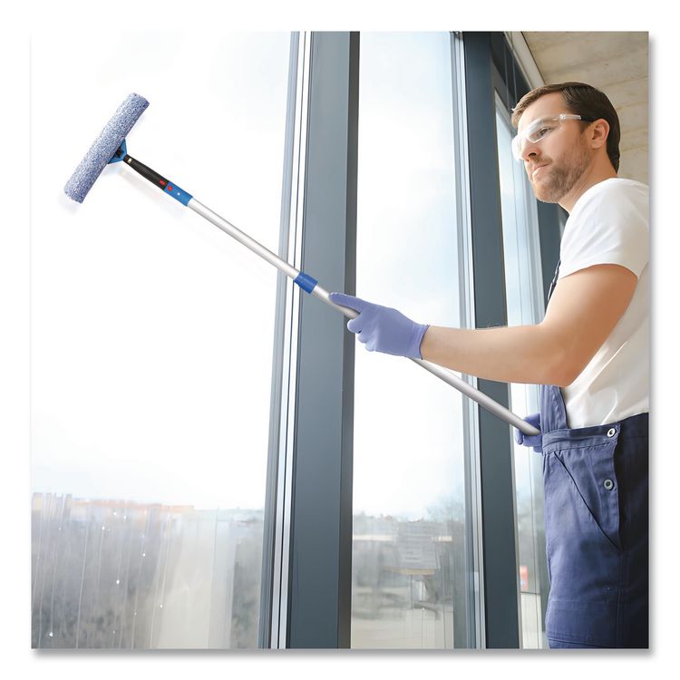 Pro Window Washing Kit with Squeegee, Washer and 6 ft Telescopic Pole, 14" Wide