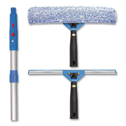 Pro Window Washing Kit with Squeegee, Washer and 6 ft Telescopic Pole, 14" Wide, 2/Kit