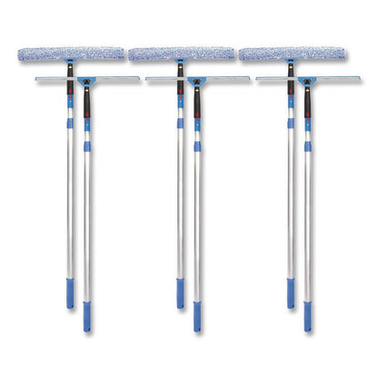 Pro Window Washing Kit with Squeegee, Washer and 6 ft Telescopic Pole, 18" Wide Blade, 3/Kit