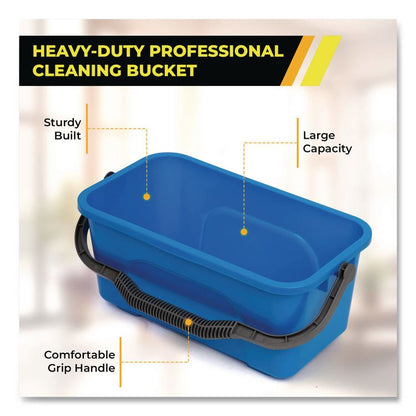 Pro Window Washing Kit with 14" Wide Blade Squeegee, Washer, 6 ft Telescopic Pole and 3 gal Heavy-Duty Bucket, 2/Kit