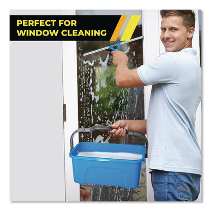 Pro Window Washing Kit with 14" Wide Blade Squeegee, Washer, 6 ft Telescopic Pole and 3 gal Heavy-Duty Bucket, 2/Kit