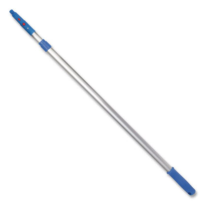 6 ft Telescopic Aluminum Extension Pole with Click/Lock Adapter Cone, 3.5 ft to 6 ft, Blue/Silver, 2/Pack