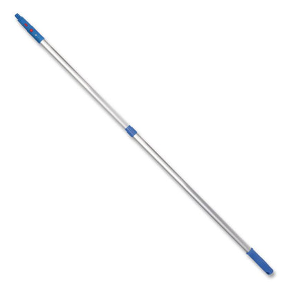 6 ft Telescopic Aluminum Extension Pole with Click/Lock Adapter Cone, 3.5 ft to 6 ft, Blue/Silver, 2/Pack
