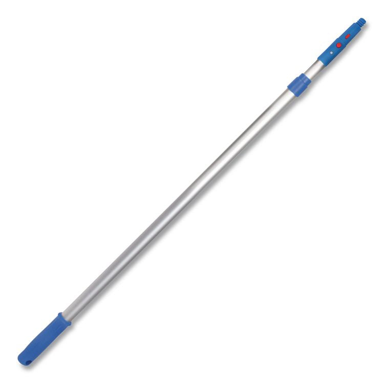6 ft Telescopic Aluminum Extension Pole with Click/Lock Adapter Cone, 3.5 ft to 6 ft, Blue/Silver, 3/Pack