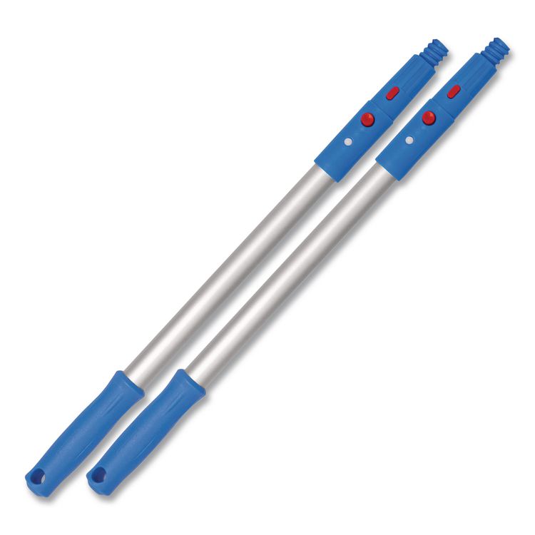 20" Aluminum Pole with Click/Lock Adapter Cone, Blue/Silver, 2/Pack