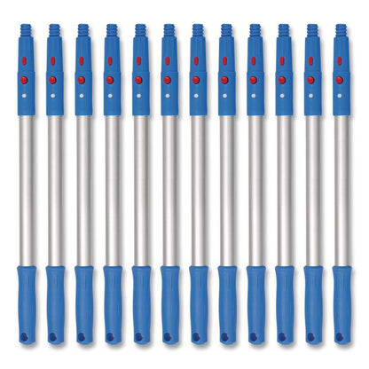 20" Aluminum Pole with Click/Lock Adapter Cone, Blue/Silver, 12/Pack