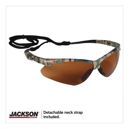 Nemesis Safety Glasses, Camo Half Frame, Bronze Dual Lens