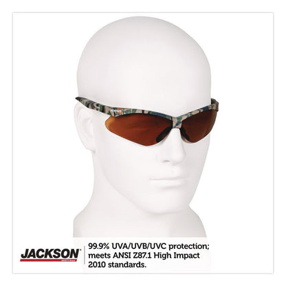 Nemesis Safety Glasses, Camo Half Frame, Bronze Dual Lens