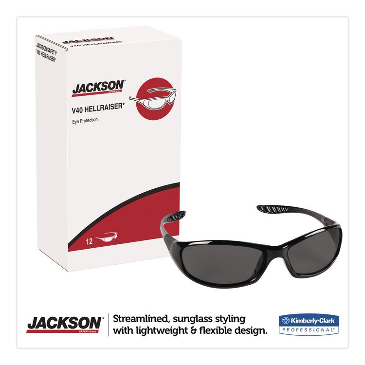 Hellraiser Safety Glasses, Black Full Frame, Smoke Dual Lens