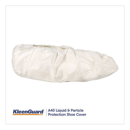 A40 Liquid and Particle Protection Shoe Covers, Medium, White, 400/Carton