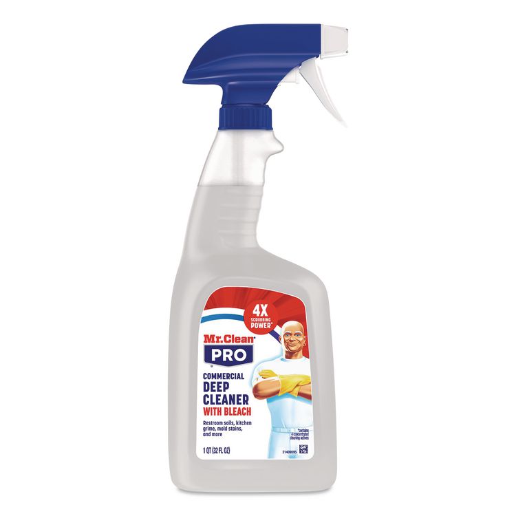 Commercial Deep Cleaner with Bleach, Unscented, 32 oz Spray Bottle, 6/Carton