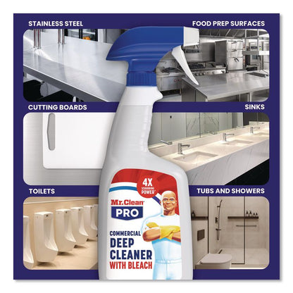 Commercial Deep Cleaner with Bleach, Unscented, 32 oz Spray Bottle, 6/Carton