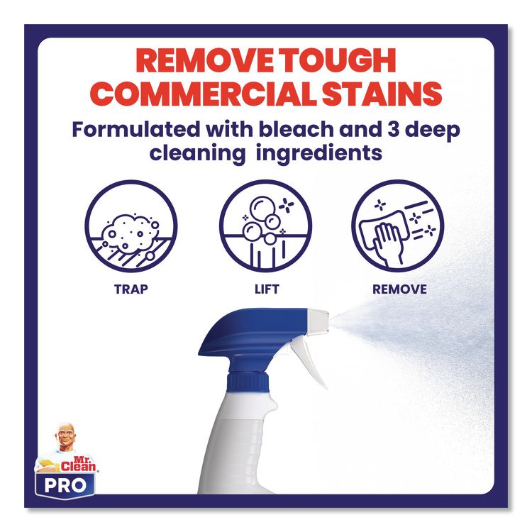 Commercial Deep Cleaner with Bleach, Unscented, 32 oz Spray Bottle, 6/Carton