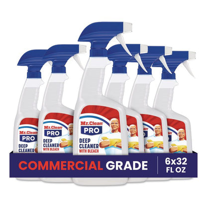 Commercial Deep Cleaner with Bleach, Unscented, 32 oz Spray Bottle, 6/Carton