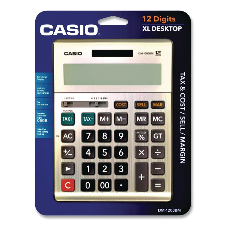 DM1200BM Desktop Calculator, 12-Digit LCD, Silver