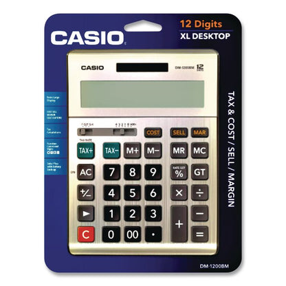 DM1200BM Desktop Calculator, 12-Digit LCD, Silver