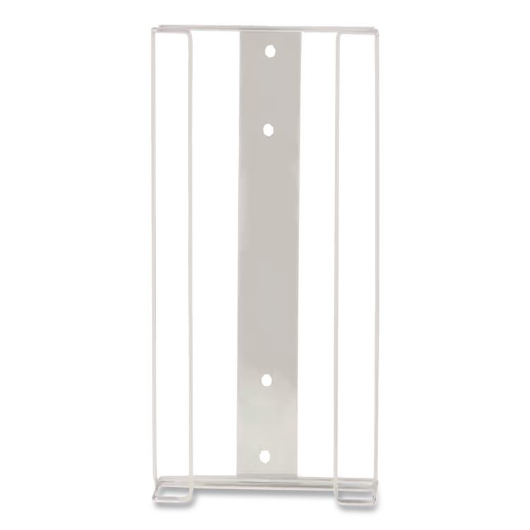 Wire Wall-Mount Glove Box Holder, 4-Box, Horizontal, Stainless Steel, White, 11 x 4 x 22