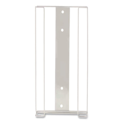 Wire Wall-Mount Glove Box Holder, 4-Box, Horizontal, Stainless Steel, White, 11 x 4 x 22