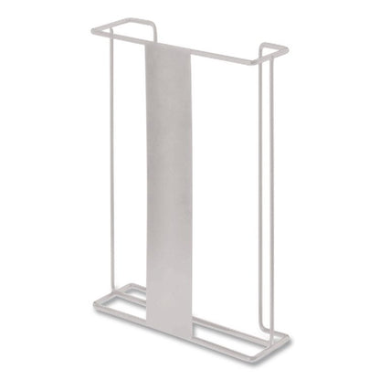Wire Wall-Mount Glove Box Holder, 4-Box, Horizontal, Stainless Steel, White, 11 x 4 x 22