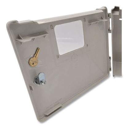 In-Room Locking Wall Mount Sharps Container Cabinet System, 5 qt, ABS Plastic, Beige