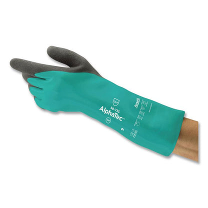 AlphaTec 58-735 Chemical and Cut Protection Gloves, 13.8" Long, 2X-Large (Size 11), Blue/Gray, 72 Pair