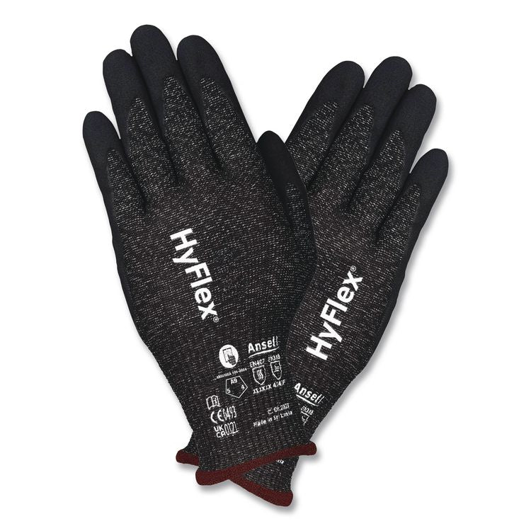 Hyflex 11-591 Cut Resistant Gloves, EN388: 4X43F, 10" Long, (Size 12), Black, 144 Pairs