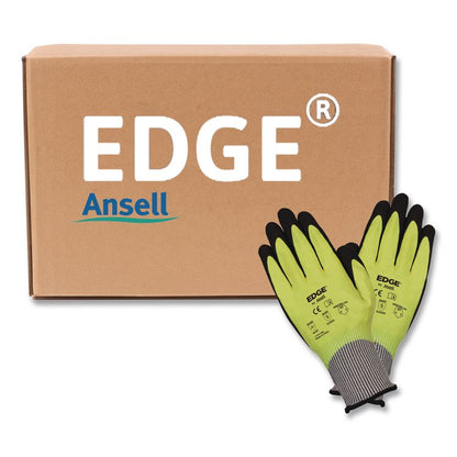 EDGE 48-969 Cut Resistance Gloves, EN388: 4X42F, 9.5" Long, (Size 11), Yellow/Black, 144 Pairs