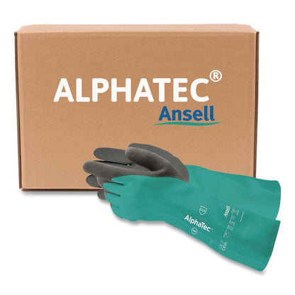 AlphaTec 58-735 Chemical and Cut Protection Gloves, 13.8" Long, X-Large (Size 10), Blue/Gray, 72 Pairs