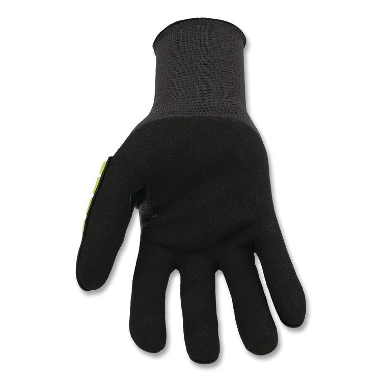 RINGERS R840 Cut and Impact Protection Gloves, EN388: 4131AP, 11" Long, Small (Size 6), Black/Green-Yellow, 72 Pairs