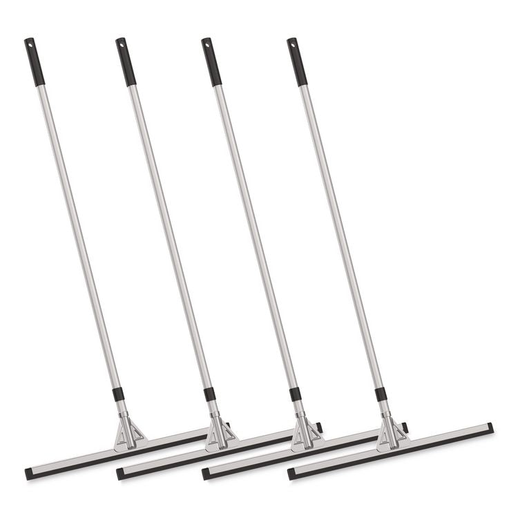Double Neoprene Foam Floor Squeegee with 72" Aluminum Telescopic Handle, 30" Wide Blade, 4/Kit
