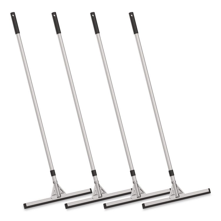 Double Neoprene Foam Floor Squeegee with 72" Aluminum Telescopic Handle, 18" Wide Blade, 4/Kit