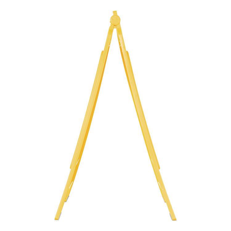Site Safety Wet Floor Caution Sign, 2-Sided, 10 x 2 x 26, Yellow