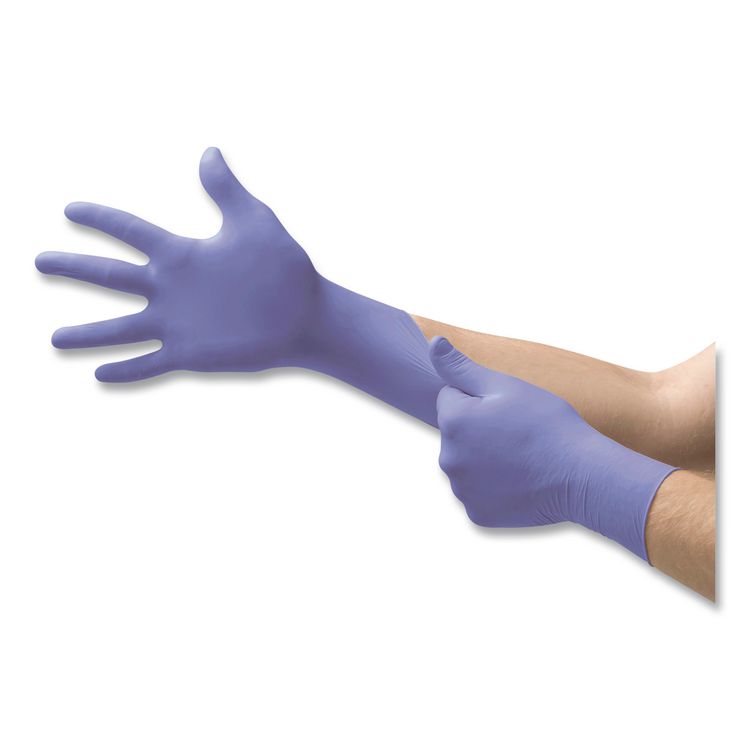 MICROFLEX Supreno SE SU-690 Exam Gloves, Powder-Free, AQL 0.65, ESD Safe, X-Large, 7.1 mil, 9.6"l, Violet Blue, 100/Box,10/CT