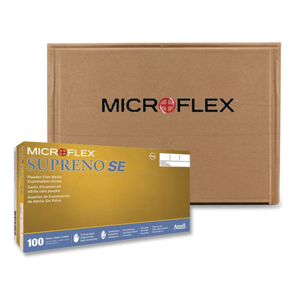 MICROFLEX Supreno SE SU-690 Exam Gloves, Powder-Free, AQL 0.65, ESD Safe, X-Large, 7.1 mil, 9.6"l, Violet Blue, 100/Box,10/CT