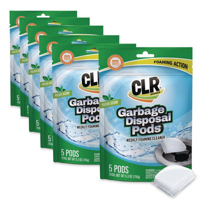 Garbage Disposal Pods, 5 Pods/Pack, 6 Packs/Carton
